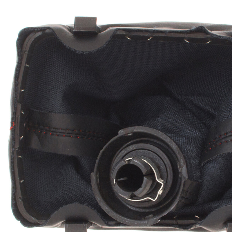 Audi A3 I 8L 96-03 Gear shift knob BLACK + Lever Gaiter BLACK Red thread 6 Gears