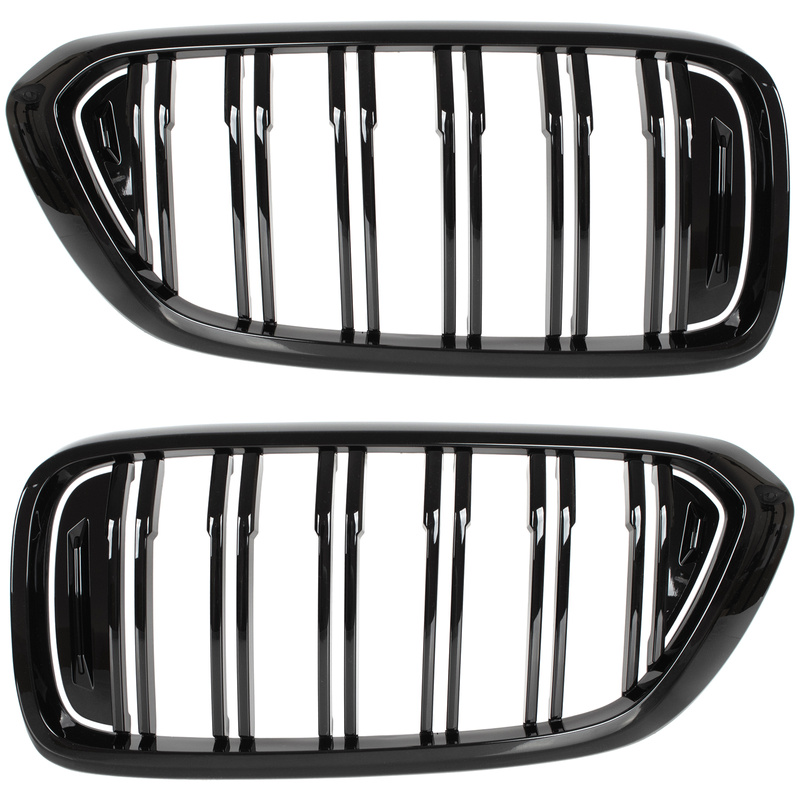BMW 6 G32 GT 17-20 atrapy między reflektory (nerki) lewa + prawa kpl. BLACK GLOSSY DOUBLE BAR