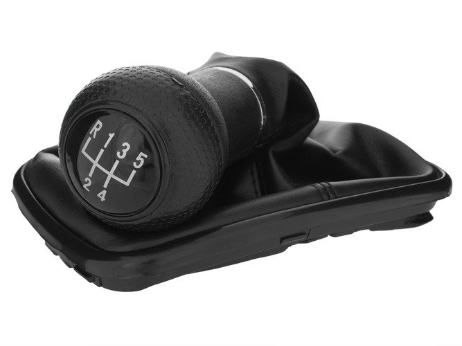 VW Bora 98-05 Gear shift knob BLACK 5 Gear + Lever Gaiter Hole 12mm