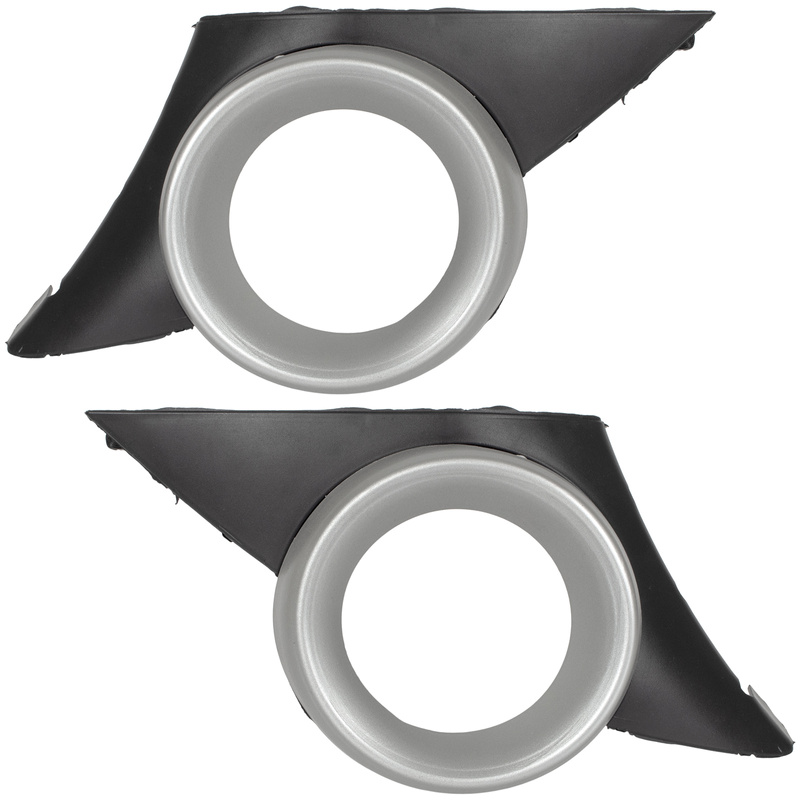 Peugeot 207 06-09 atrapka kratka w zderzak przedni CZARNA z ramką na halogen SILVER lewa + prawa 2 szt. KPL