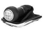 VW Golf IV 98-05 Gear shift knob SILVER + Lever Gaiter with frame CHROM Hole 22mm