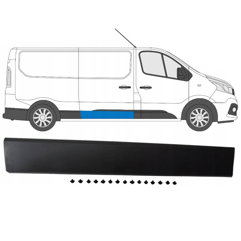 Vauxhall / Opel Vivaro B 2014- Side sliding / loading door Molding Right