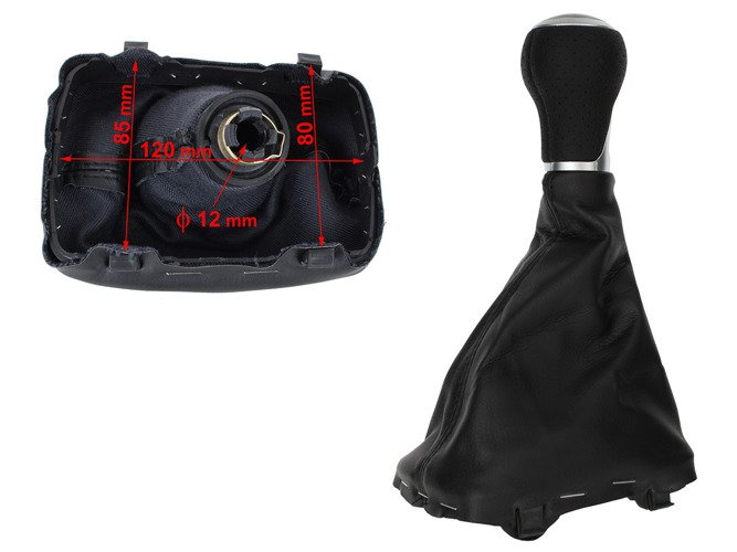 Audi A3 8L 00-06 Gear shift knob BLACK + Lever Gaiter BLACK 6 Gears