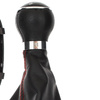 VW Golf V 03-08 Gear shift knob + BLACK Lever Gaiter Red thread + frame CHROM 5 Gear
