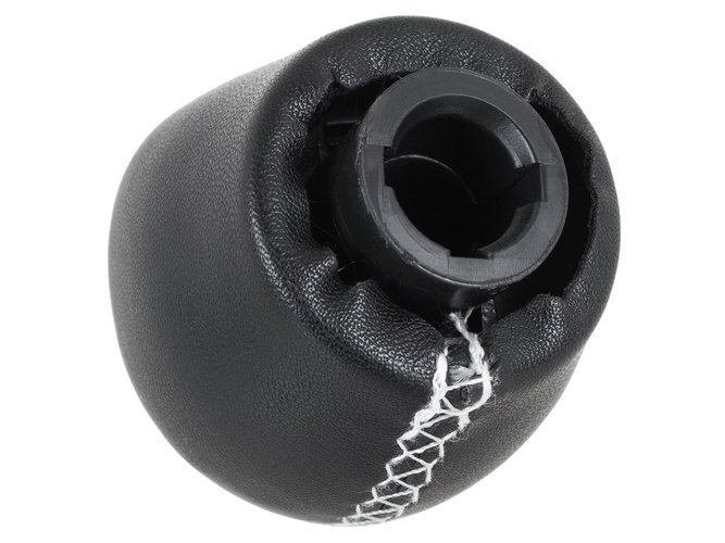 Renault Scenic II III Gear shift knob 5 speed black leather + SILVER