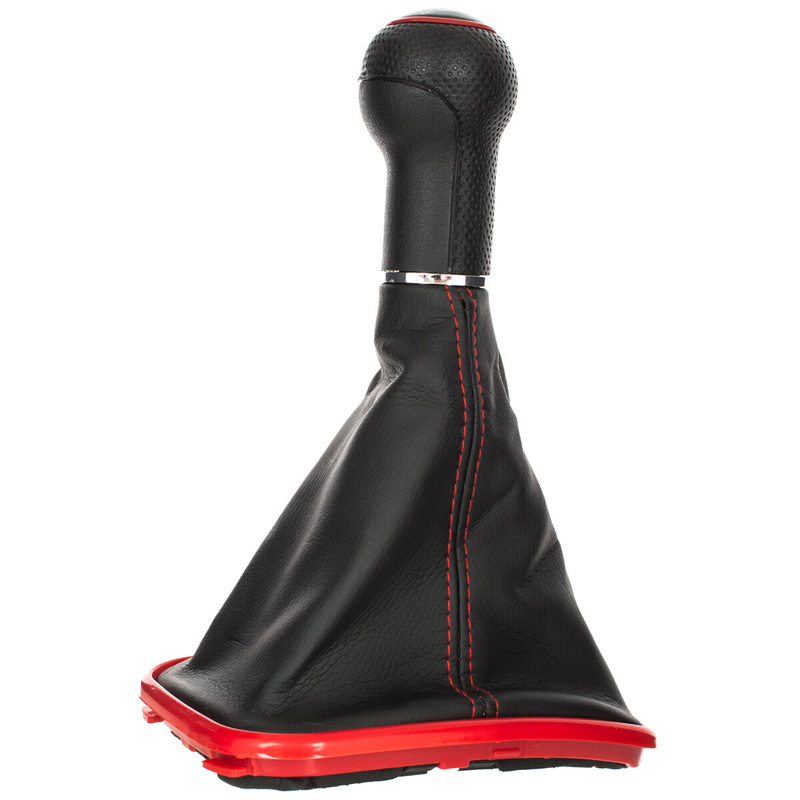 VW Golf IV 97-06 Gear shift knob + Lever Gaiter (Red frame)