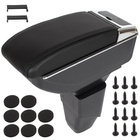 Peugeot 206 98-12 podłokietnik ze schowkiem CZARNA EKOSKÓRA + zestaw montażowy