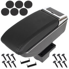 Skoda Octavia II 2004-2013 podłokietnik ze schowkiem CZARNA EKOSKÓRA + zestaw montażowy