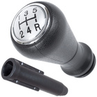 Peugeot 206 gałka zmiany biegów SILVER + CZARNY SCHEMAT 5 BIEGÓW + adapter / przejściówka dźwigni drążka gałki zmiany biegów 2 szt. KPL