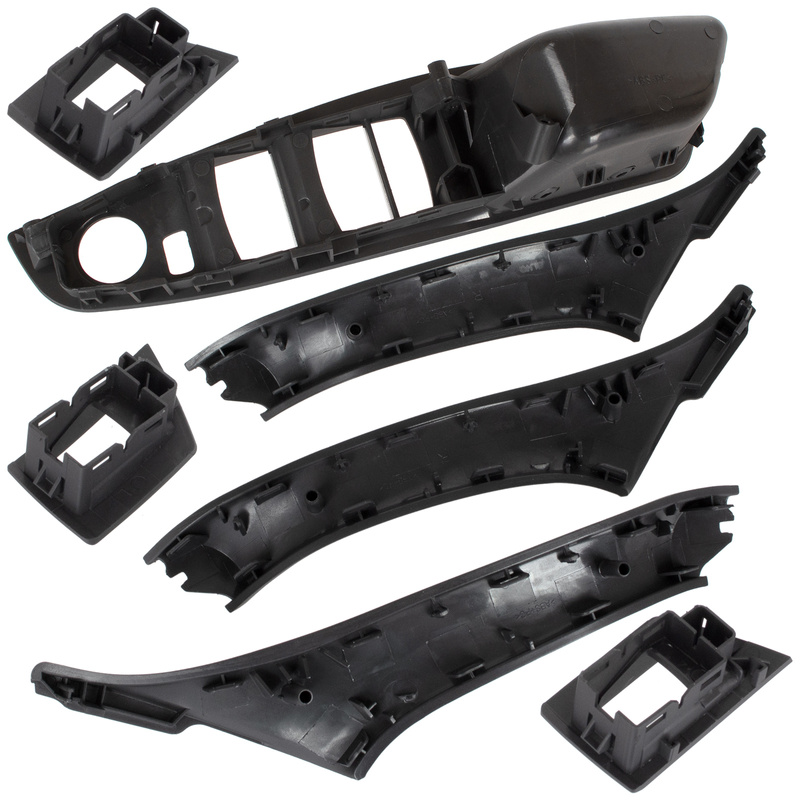BMW 5 F10 F11 09-17 zestaw uchwytów wewnętrznych drzwi przednich i tylnych 7 szt. KPL CZARNE - 1 otwór