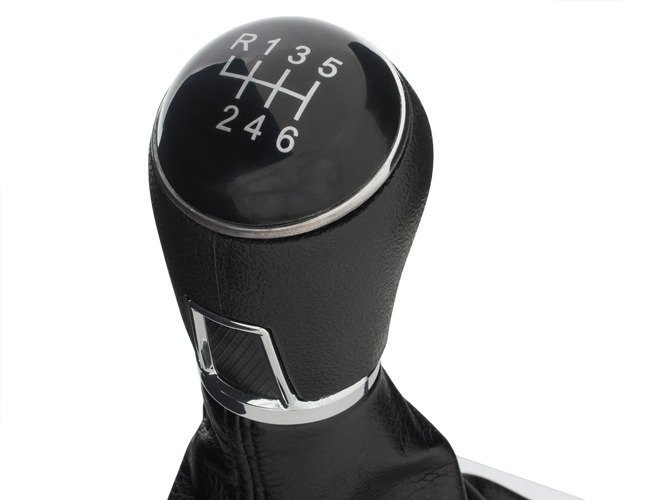 VW Passat CC 07-16 Gear shift knob BLACK + Lever Gaiter with frame CHROM 6 Gears