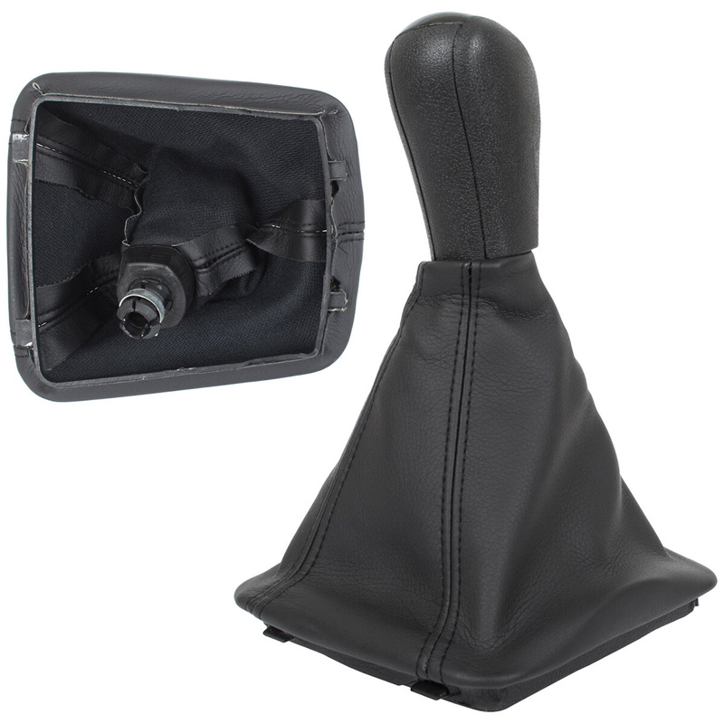 Skoda Octavia II 2004- Gear shift knob + Lever Gaiter with frame BLACK 6 Gears