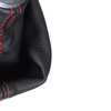 Audi A3 I 8L 96-03 Gear shift knob BLACK + Lever Gaiter BLACK Red thread RED RING 5 Gear