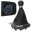VW GOLF MK6 VI 08-12 Gear / gearbox knob BLACK + SILVER RING + BLACK LID 6+R + Lever Gaiter WITH CHROME FRAME