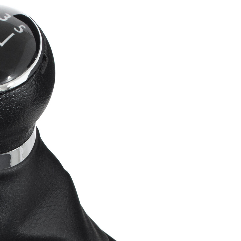 VW GOLF MK6 VI 08-12 Gear / gearbox knob BLACK + SILVER RING + BLACK LID 5+R + Lever Gaiter WITH CHROME FRAME
