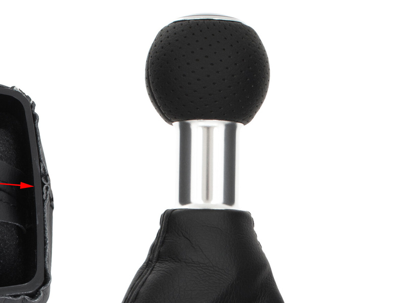 Audi A4 B6 00-04 Gear shift knob BLACK + Lever Gaiter BLACK bieg wsteczny NA DOLE