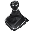 VW GOLF MK6 VI 08-12 Gear / gearbox knob BLACK + SILVER RING + BLACK LID 5+R + Lever Gaiter WITH CHROME FRAME