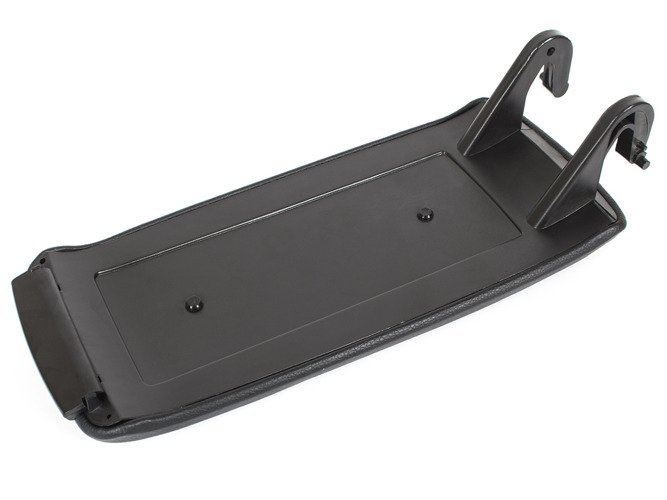 Audi A6 C5 97-04 Armrest flap with button and upholstery set BLACK EKOLEATHER thin HINGES
