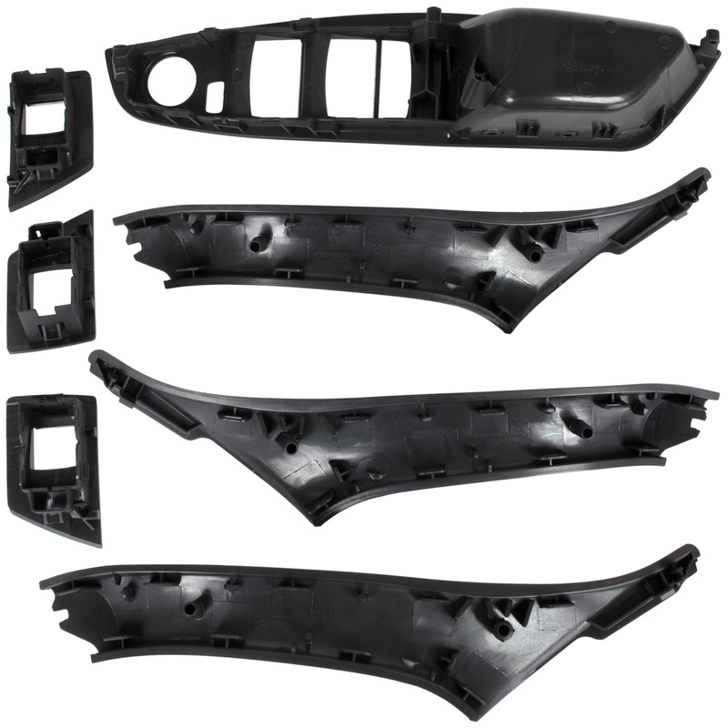 BMW 5 F10 F11 09-17 zestaw uchwytów wewnętrznych drzwi przednich i tylnych 7 szt. KPL CZARNE - 1 otwór