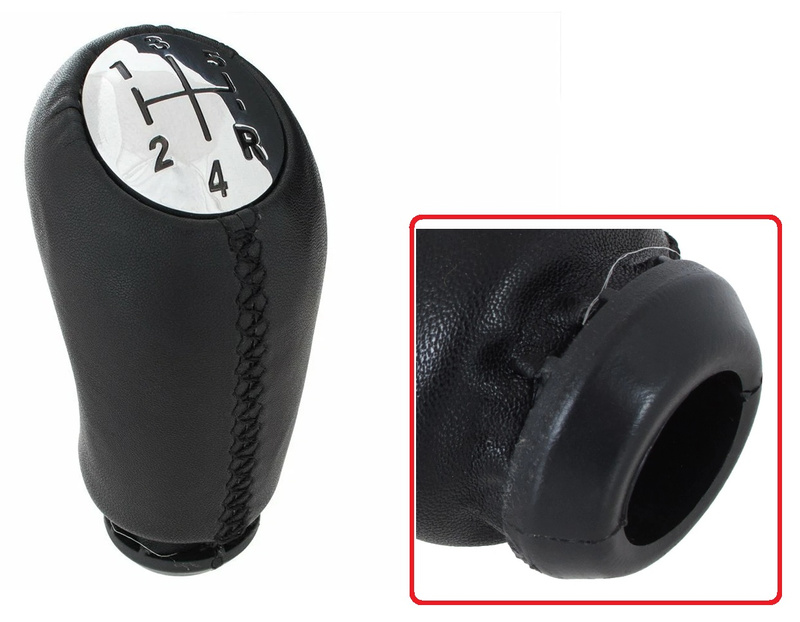 Renault Clio III 2005- gałka zmiany biegów 5 BIEGÓW CZARNA SKÓRA + CHROM