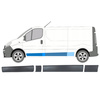 Opel Vivaro LONG 01-13 listwa drzwi przednich lewych + boczna NA SŁUPEK za drzwiami lewa + boczna DŁUGA za słupkiem lewa + boczna PRZED TYLNYM KOŁEM lewa 4 szt. KPL