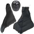 Opel Astra I F 91-02 gałka zmiany biegów CZARNA 5 BIEGÓW + mieszek ochronny drążka zmiany biegów + hamulca ręcznego + ramka CZARNA 3 szt. KPL