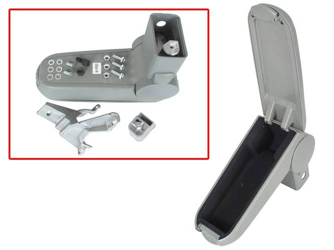 Skoda Octavia I 96-10 podłokietnik KPL SZARA TKANINA + zestaw montażowy