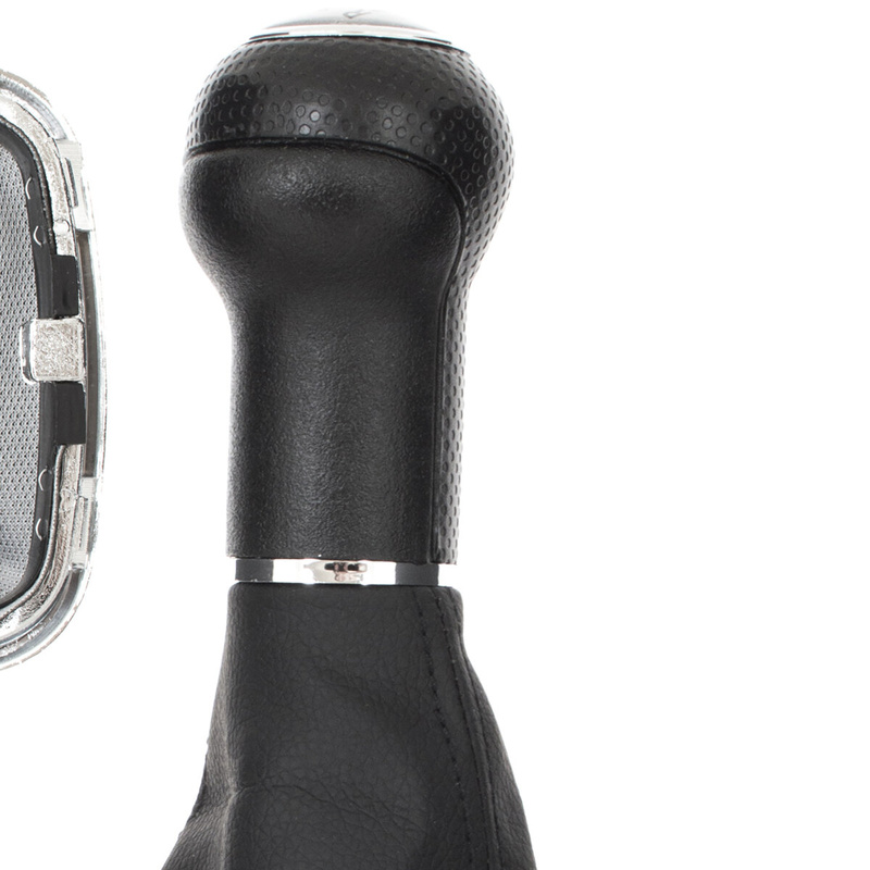 VW GOLF MK4 IV 98-05 Gear / gearbox knob BLACK + SILVER RING + CHROME LID 5+R + Lever Gaiter (22mm DIAMETER)