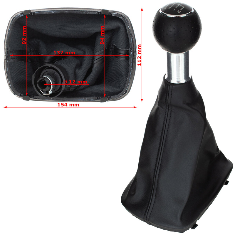 Audi A6 C6 04-11 Gear shift knob BLACK + Lever Gaiter BLACK