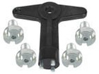Renault Clio II III Laguna II Megane I II Modus Scenic II Hubcap wrench + 4 screws set (Short version) 18mm