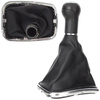 VW Golf IV 97-03 Gear shift knob SILVER + Lever Gaiter with frame CHROM 6 Gears Hole 23MM