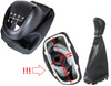 Mercedes W203 C-class 00-07 Gear shift knob BLACK + Lever Gaiter 6 Gears
