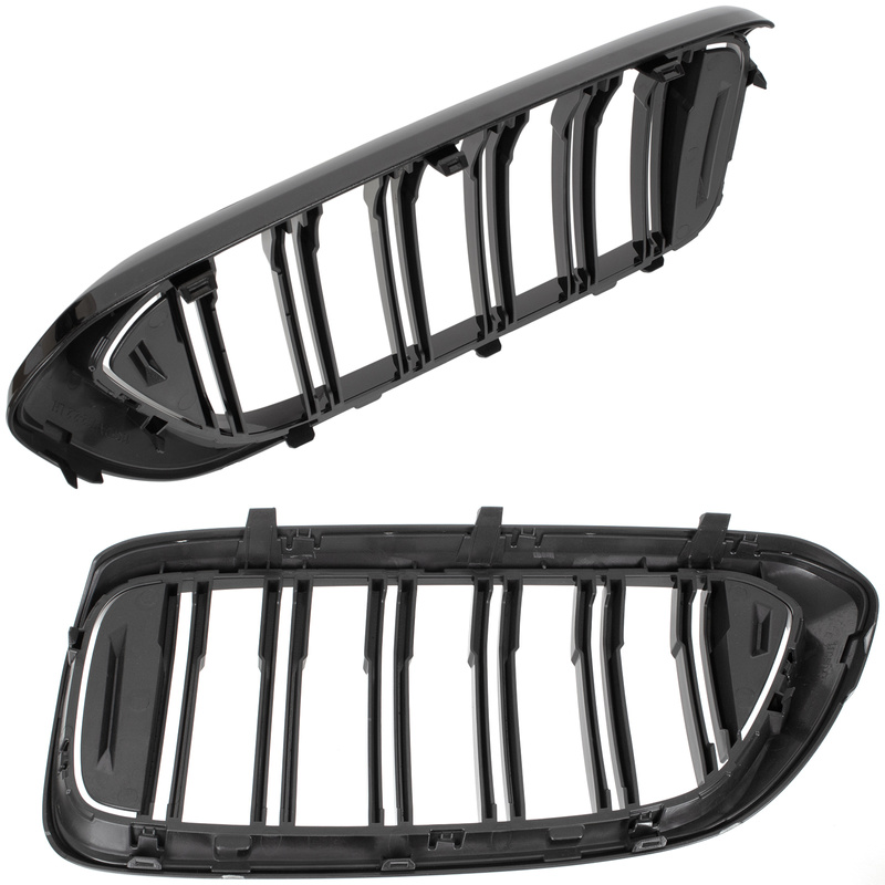 BMW 6 G32 GT 17-20 atrapy między reflektory (nerki) lewa + prawa kpl. BLACK GLOSSY DOUBLE BAR