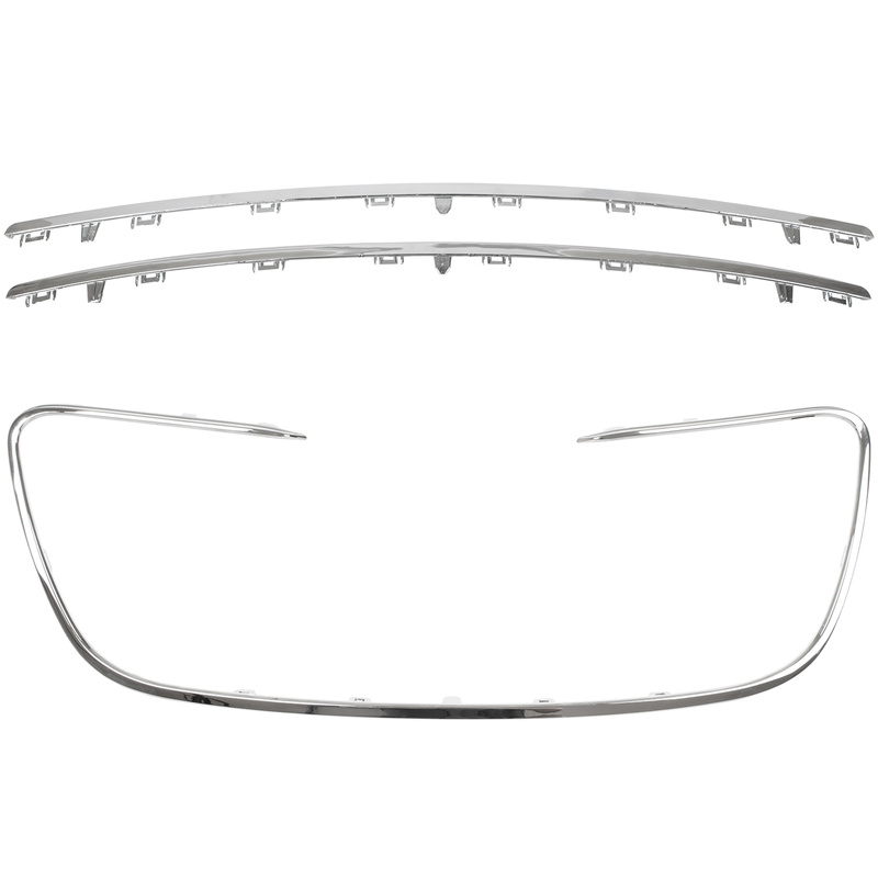 Peugeot 508 I 10-15 RAMKA + listwa GÓRNA + DOLNA atrapy między reflektory (grilla) CHROM 3 szt. KPL