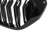 BMW 5 G30 / G31 2017- atrapy między reflektory (nerki) lewa + prawa kpl. BLACK GLOSSY DOUBLE BAR