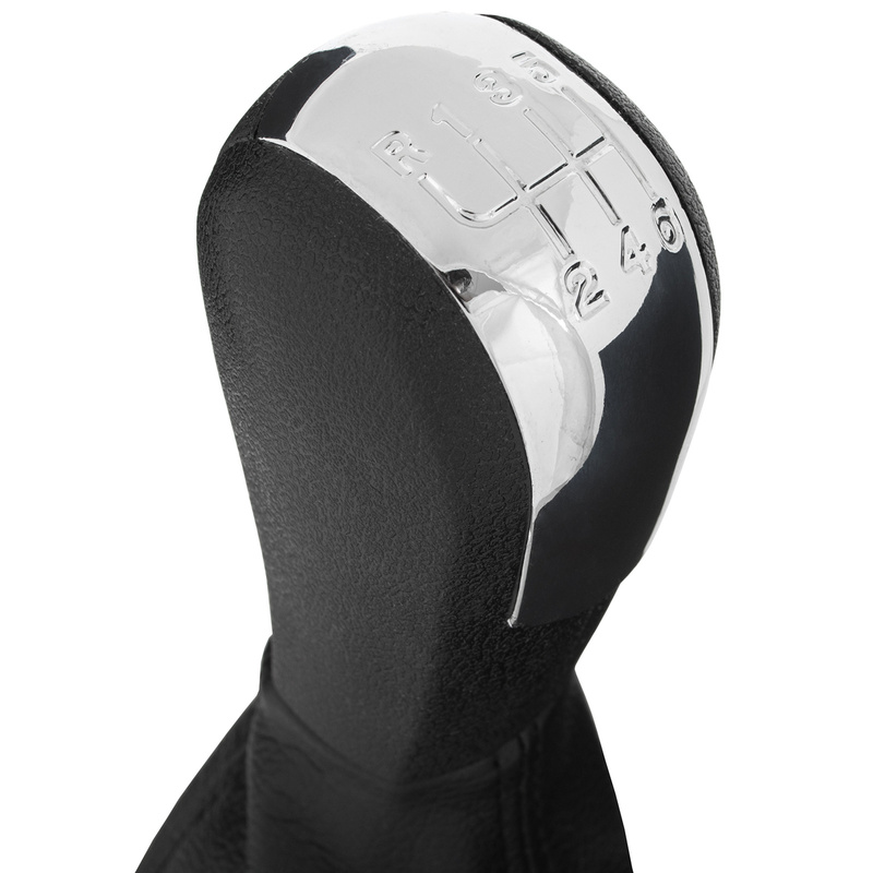 Skoda Octavia II 04-11 Gear shift knob + Lever Gaiter with frame CHROM 6 Gears