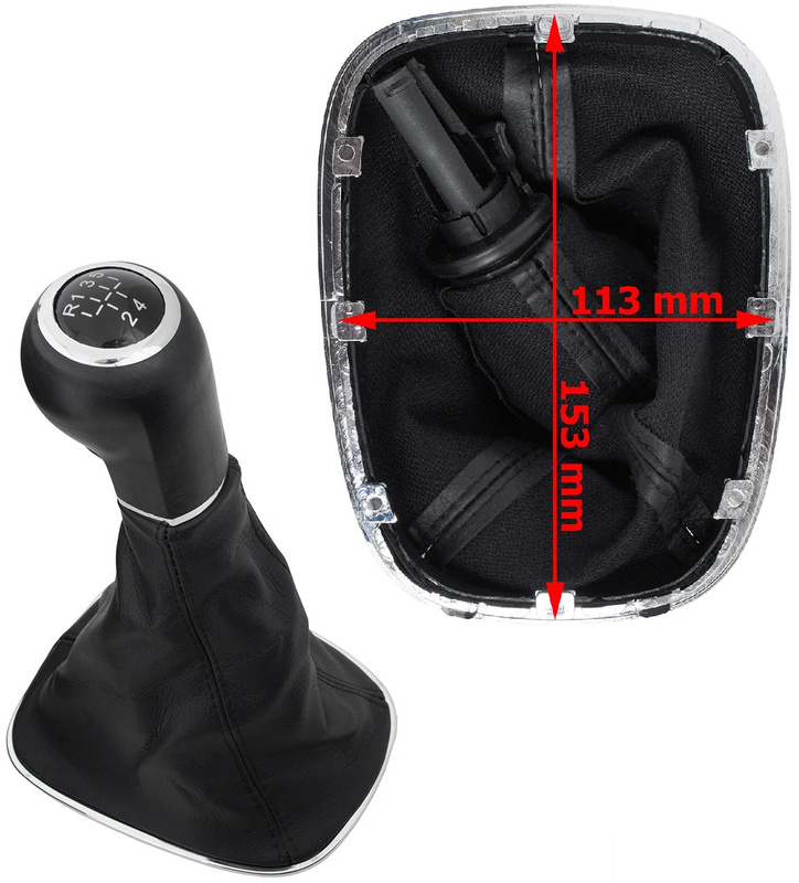 Vauxhall / Opel Corsa D 2006- Gear shift knob BLACK + Lever Gaiter 5 Gear