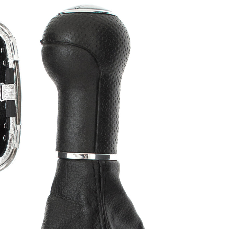VW Golf IV 97-03 Gear shift knob SILVER + Lever Gaiter with frame CHROM 6 Gears Hole 12MM