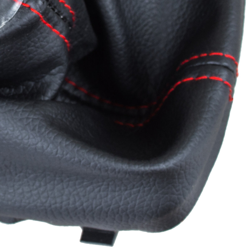 Audi A3 I 8L 96-03 Gear shift knob BLACK + Lever Gaiter BLACK Red thread 5 Gear
