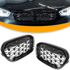 BMW 1 F20 F21 FL 2015- atrapy między reflektory (nerki) lewa + prawa kpl. FULL BLACK STAR