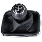 VW Golf IV 97-03 Gear shift knob BLACK + Lever Gaiter with frame CHROM 6 Gears Hole 12MM