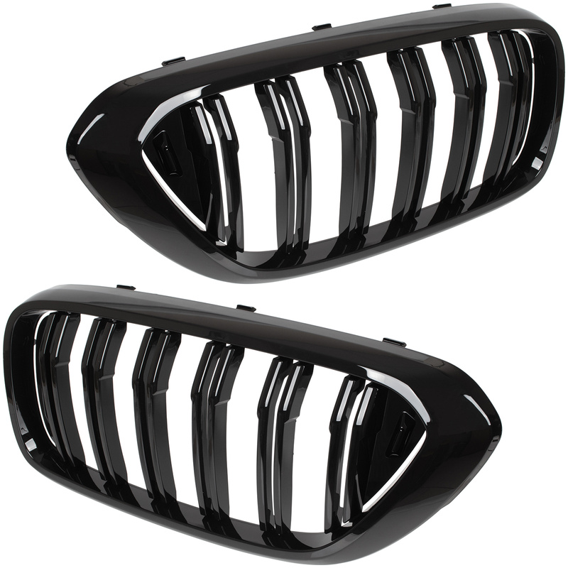 BMW 6 G32 GT 17-20 atrapy między reflektory (nerki) lewa + prawa kpl. BLACK GLOSSY DOUBLE BAR