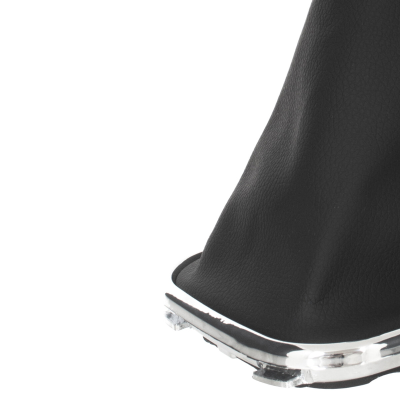 VW GOLF MK4 IV 98-05 Gear / gearbox knob BLACK + SILVER RING + BLACK LID 5+R + Lever Gaiter WITH CHROME FRAME (12MM)