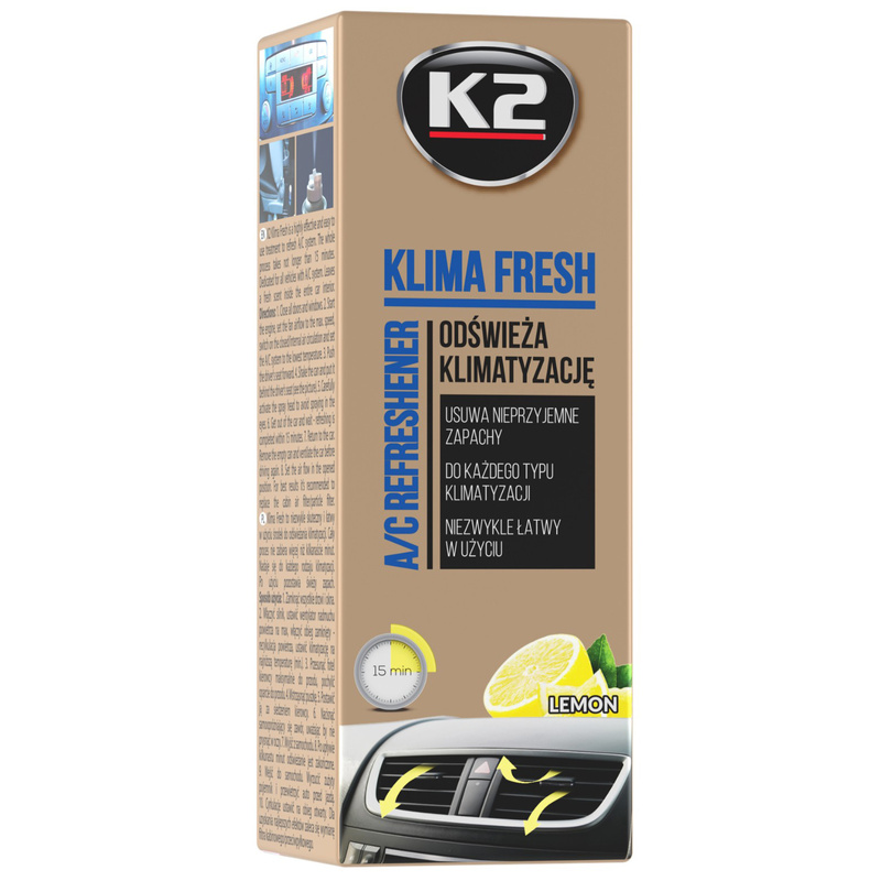 Spray do odświeżania klimatyzacji K2 KLIMA FRESH LEMON 150ml granat K222