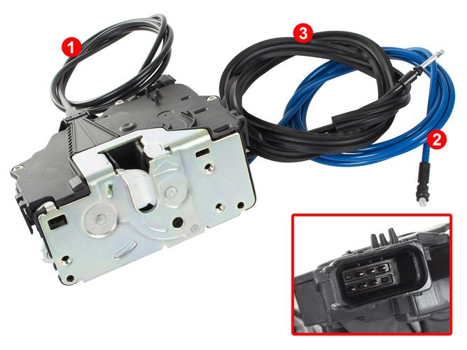 Citroen Jumper II 2006- Side sliding right Middle door lock (Long cable version)
