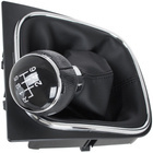 VW JETTA 06-12 Gear / gearbox knob BLACK + SILVER RING + BLACK LID 6+R + Lever Gaiter WITH CHROME FRAME