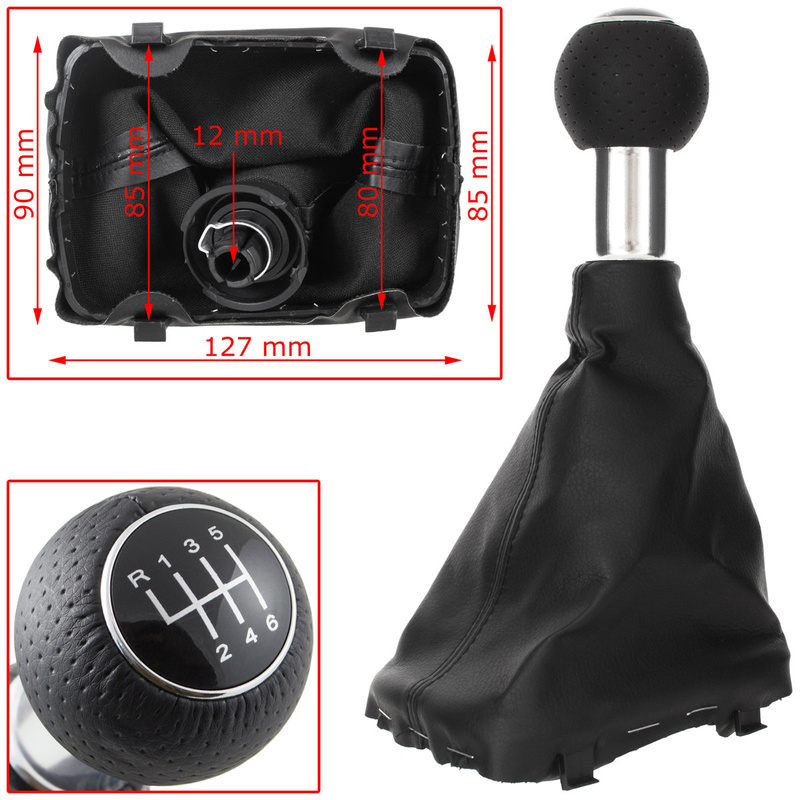 Audi A3 I 8L 96-03 Gear shift knob BLACK 6 Gears + Lever Gaiter BLACK