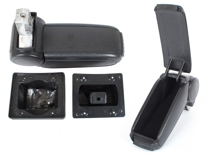 Skoda Octavia II 2004- armrest set BLACK EKOLEATHER + mounting kit