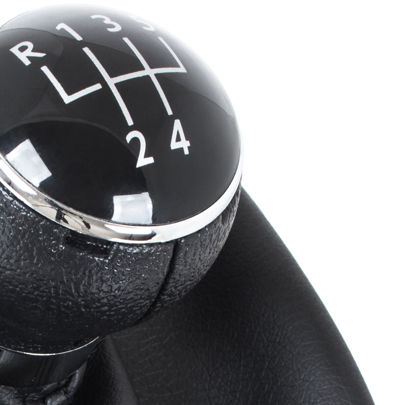 VW CADDY MK3 III 04-10 Gear / gearbox knob BLACK + SILVER RING + BLACK LID 5+R + Lever Gaiter WITH FRAME
