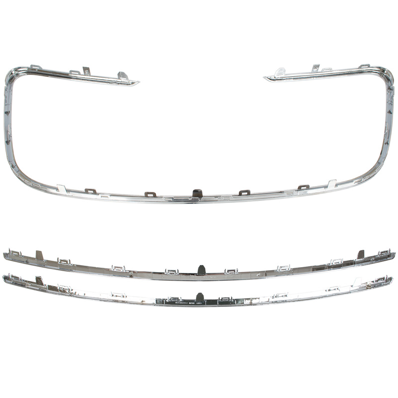 Peugeot 508 I 10-15 RAMKA + listwa GÓRNA + DOLNA atrapy między reflektory (grilla) CHROM 3 szt. KPL